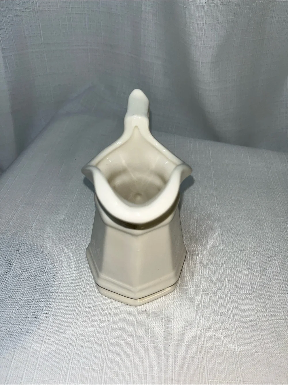 Handmade Signed Ceramic Creamer Pitcher White Pottery Vintage Farmhouse  5”